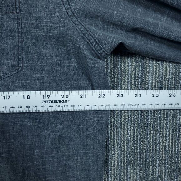 Wrangler Shirt men's XL Gray Denim long sleeve Black Pearl snap Casual Western - Picture 9 of 11